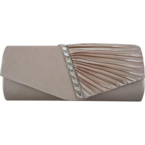 Ladies Diamond Ruffle Party Prom Bridal Evening Envelope Clutch Bag, LY6682 apricot