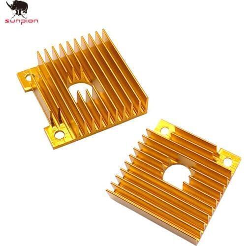 Gold Heat Sink Part For MK7 MK8 Cooling Fan 3D Printers Part 40*40*11mm Aluminum Alloy Fins Golden Heatsink Accessories Heated 2