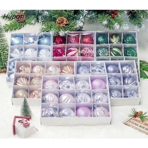 12pcs Christmas Tree Decorations Balls Bauble Xmas Party Hanging Ball Ornament Decorations for Home Christmas Gift Kerst natale
