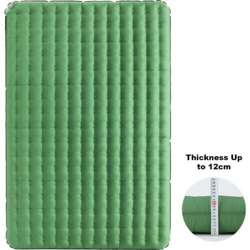 12cm Thickness Double People Air Mattress with Inflatable Bag Camping Hiking Tent Widen Sleeping Pad Beach Picnic Cushion Mat