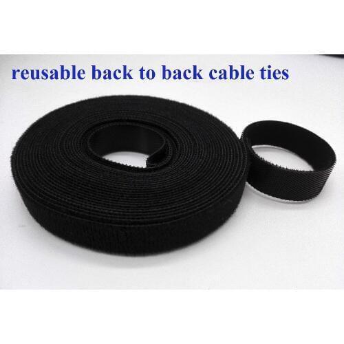 20mm*45M Hot Reusable nylon Cable Ties back to back tie strap Magic Tape hook loop fastener cable wire management thin hook ties