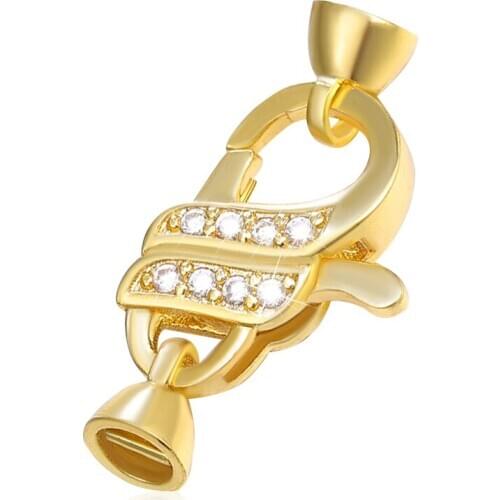 24*11mm Diy Jewelry Making For Necklace Gold Silver Color Jewelry Findings Lobster Clasps Hooks for Necklace&Bracelet Chain DIY