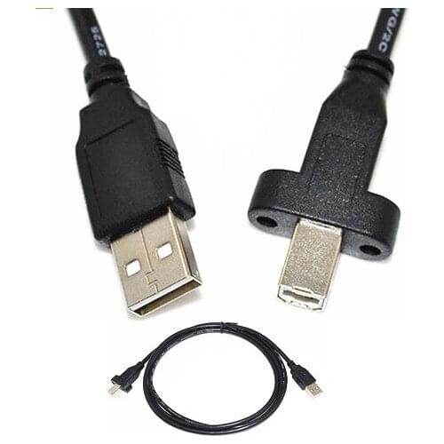 5Ft USB 2.0 A male to USB B male plug printer panel mount adapter cable