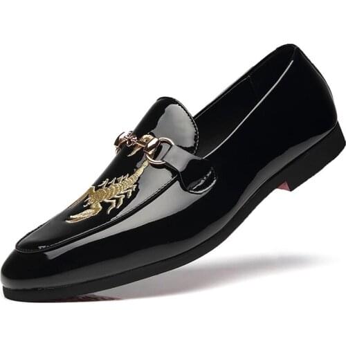 ALCUBIEREE Men's Patent Leather Shoes