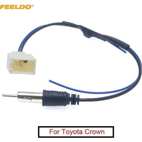FEELDO 1Pc Car Radio Audio FM Antenna Wire With Amplifier Installation Adapter for Toyota Crown Prado Vios RAV4 FM Antenna Cable