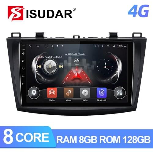 ISUDAR T72 QLED Android 10 Car Radio For Mazda 3 2010 2011 2012 2013 GPS Car Multimedia Carplay 8 Core RAM 6G ROM 128G no 2din