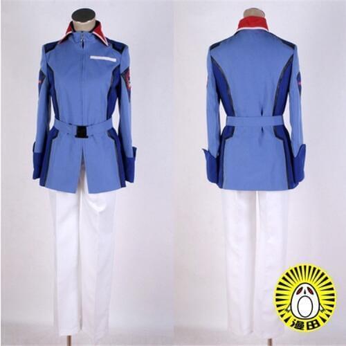 Free shipping Cartoon Anime GUNDAM Cosplay Earth Military Uniforms Cos Woman Man Halloween Party Cosplay Costume