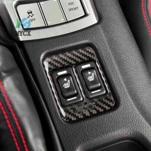 Carbon Fiber Center Console Electric Heating Seat Button Frame Decoration Cover Trim For Subaru BRZ FOR TOYOTA 86 2013-2017