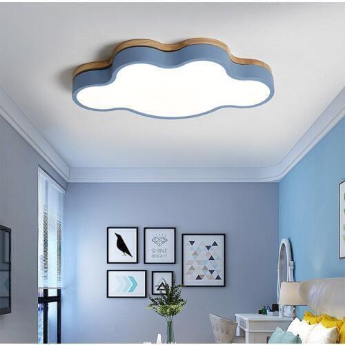 Wood Lovely Sweet Cloud Creative Ceiling Light for Children' s Room Colorful Lamps Bedro Home Lighting Acrylic