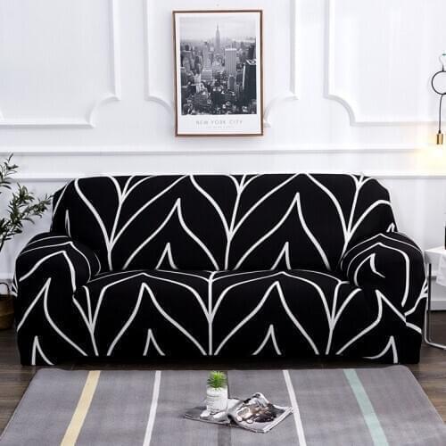 Elastic Sofa Cover Slipcover Plant Flower Pattern Polyester Fiber 1/2/3/4 Seater Cover Simple Living Room Sofa Cover
