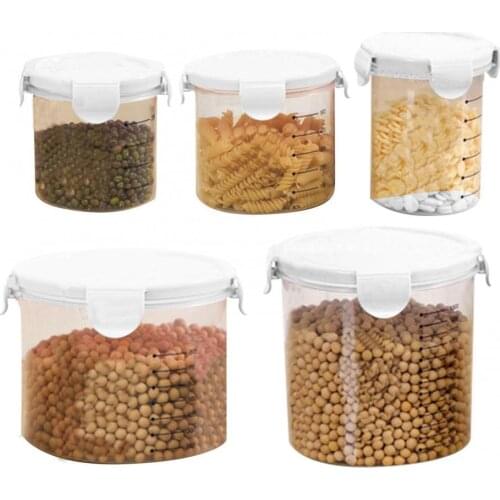 Sealed Transparent Kitchen Keep Fresh Food Can Grain Storage Tank with Scale