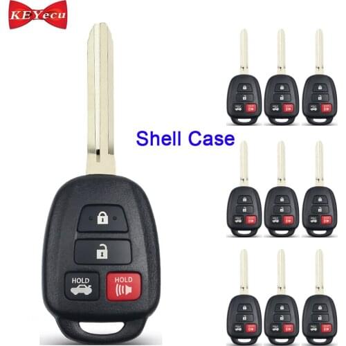 KEYECU 10pcs for Toyota Camry Corolla 2014 2015 2016 2017 2018 2019 Remote Key Shell Case Fob for HYQ12BDM HYQ12BDP HYQ12BEL