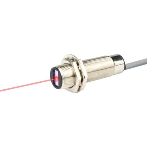 M18 Laser sensor visible red light difuse type NPN PNP NO distance 2-30cm adjustable normally open photoelectric switch