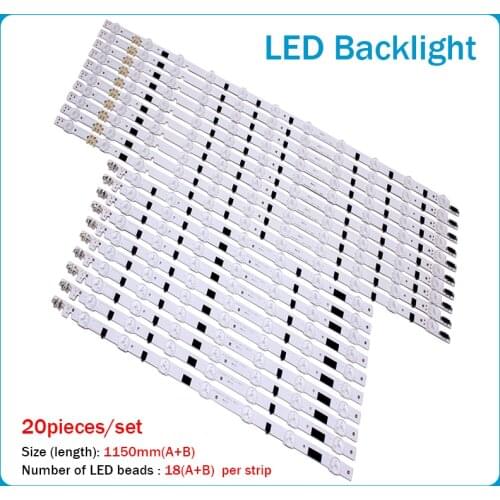 New Kit)20 PCS/set LED backlight strip D2GE-550SCB-R3 D2GE-550SCA-R3 for samsung UA55F6400AJ 2013SVS55F R 7 L 11 25312A 25313A
