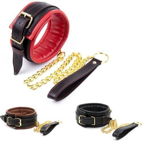 Bdsm Bondage Neck Collar Leather Necklaces Fetish Sexy Restraint Sm Adult Games Sexy Slave Collar Sex Toys For Couple