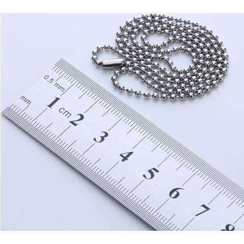 Unisex Silver Color Stainless Steel 2mm Round Ball Beads Chain Necklace