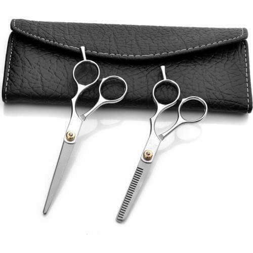 1Set 2Pcs Add Bag Hairdressing Scissors 6'' 15cm Stainless Steel Barber Cutting Scissors Thinning Shears Hair Scissors
