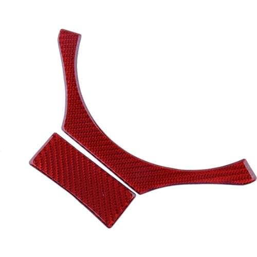 2pcs Red Carbon Fiber Car Front Steering Wheel Chin Panel Cover Trim Fit for LEXUS IS250 IS300 IS350 2014 2015 2016 2017 2018