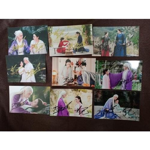 Hand signed Sansheng Sanshi pillow Dilraba Gao Weiguang autographed photo 4*6 Chinese Pop 032020