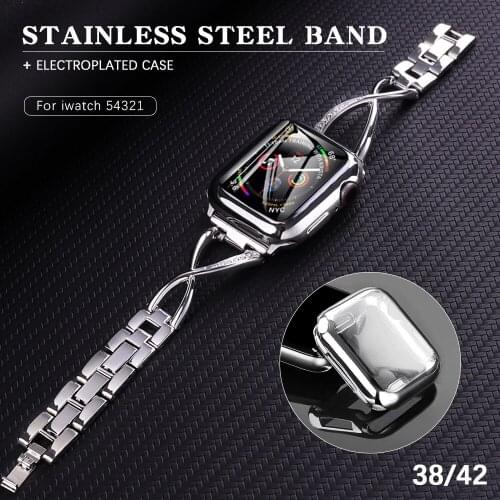 Case+ Metal Bracelet Strap For Apple Watch Band Series Se65 Strap 40mm 44mm 38mm 42mm Stainless Steel watchband to iwatch 4/3/2