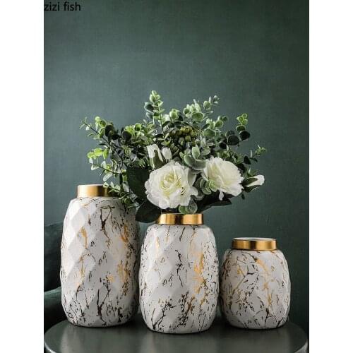 Rhombus Surface Ceramic Vases Geometric Decor Quality Porcelain Vase Desk Decor Floral Arrangement Home Decoration Modern