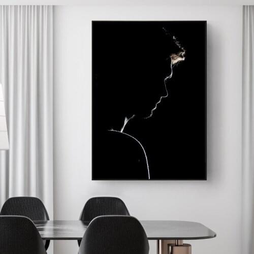 Modern Abstract Black White Profile Sexy Body Art Print Nordic Poster Wall Art Canvas Painting Wall Pictures Living Room Decor