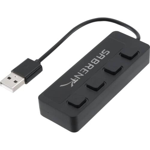 USB HUB 2.0 High Speed4 Port All In One For PC Windows Macbook Computer Accessori Ultra-thin LED Power Switch USB 2.0 Splitter