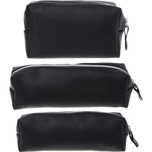 Large Capacity Leather Makeup Bag Case Pen Pencil Pouch Stationery Box Purse New