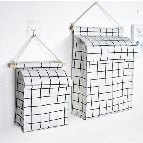 Waterproof Door Wall Hanging Bag Kitchen Bathroom Linen Cotton Sundries Folding Organizer Underwear Socks Sorting Bag