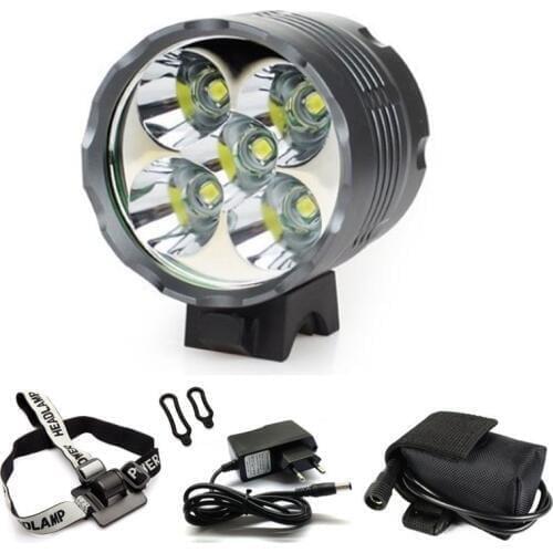 WasaFire Lantern 5*XML-T6 Bicycle Light Headlight 7000 Lumen LED Bike Light Lamp Headlamp + 8.4V Charger + 9600mAh Battery Pack