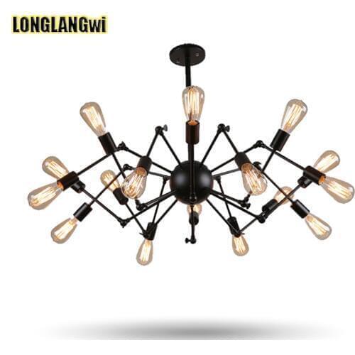 Iron Retro Chandeliers lamps bar coffee decoration lighting Clothing Shop Decoration Cafe Restaurant Spider Chandelier