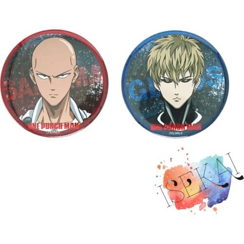 One-Punch Man Anime Badge Saitama Genos Jenosu Maji Metal Badge Brooch Pins