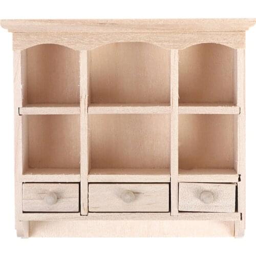 1 Pc 1/12 Scale Miniature Closet Hanging Cabinet Shelf Model Dollhouse Furniture Decor