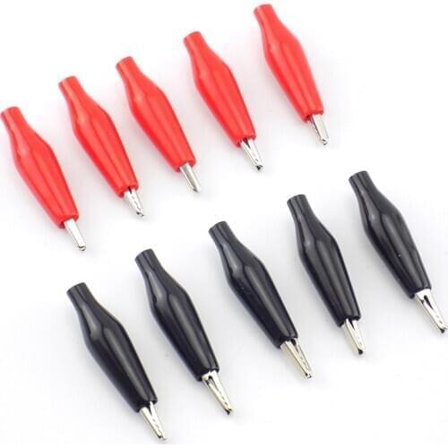 10pcs 20pcs 28MM Electrical Alligator Clip Testing Crocodile Test Red Black for Metal cover DIY Meter Probe Clamp