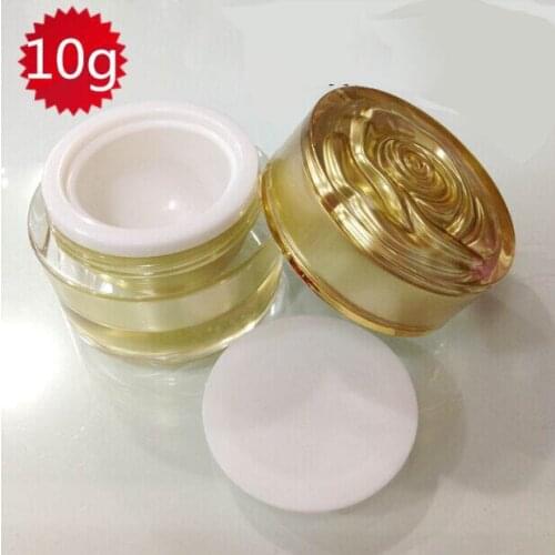 10G Gold cream bottle cosmetic container cream jar with flower lid Cosmetic Jar,Cosmetic Packaging cosmetic container