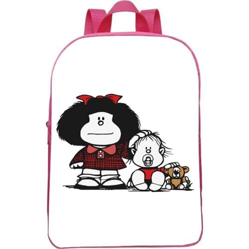 12inch Cartoon Mafalda Backpack Children School Bag For Boy Bookbag Girls Bag Fashion Casual Kindergarten Small Knapsack Mochlia