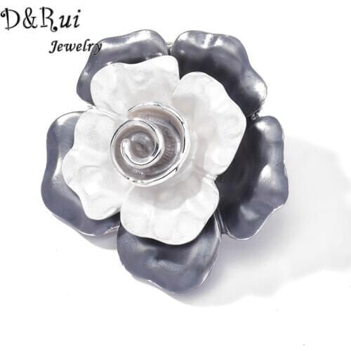 2020 New Design Pins Enamel Flower Brooch Vintage Big Rose Brooches for Women Autumn Coat Fashion Jewelry Accessories Pin Girls
