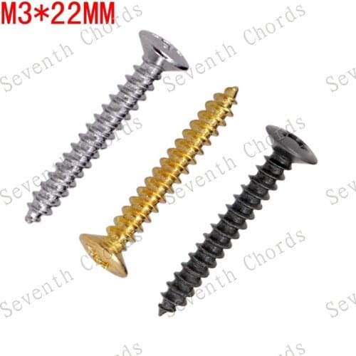 24 Pcs M3*22MM Guitar Bass Strap Lock Buttons Guitar Bass Bridge Mount Screws