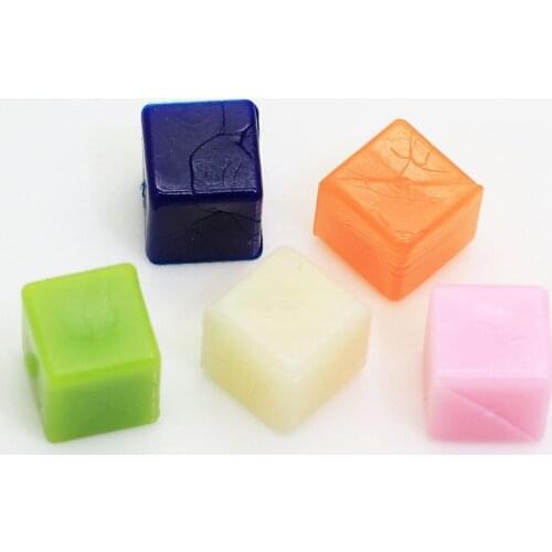 50/100pcs Wholesale Cute Square Mini 8mm Loose Pvc Candy Jelly Beads Cheapest for Makings Supplies