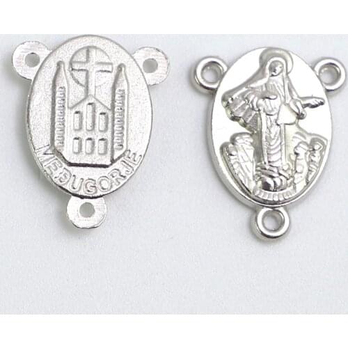 100pcs of Our lady of Medjugorje Rosary Medal Centerpiece Center Connector