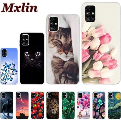 For Coque Samsung M51 Case SM-M515F Bumper Soft TPU Tulip Phone Cover For Samsung Galaxy M51 Case GalaxyM51 M 51 2020 Funda 6.7"