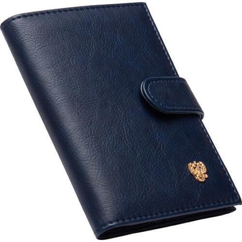 New Fashion PU Leather Russian Emblem Logo Passport Cover For Women Men Leather Passport Case Card holder Passport Wallet Purse