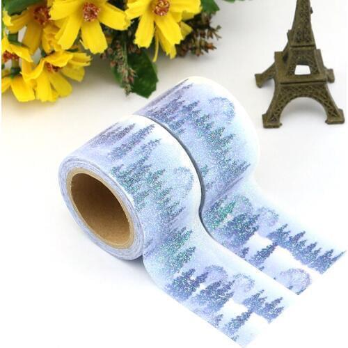 Glitter Colors Cloud tree Japanese Masking Washi Tape Decorative Adhesive Tape Decora Diy Scrapbooking Sticker Label Stationery