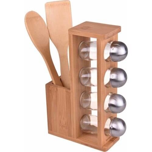 The spoon holder and 4 Piece Spice Spice Jars Sugar Bowl Seasoning Organized The Kitchen Tool Sets Kitchen Utensils