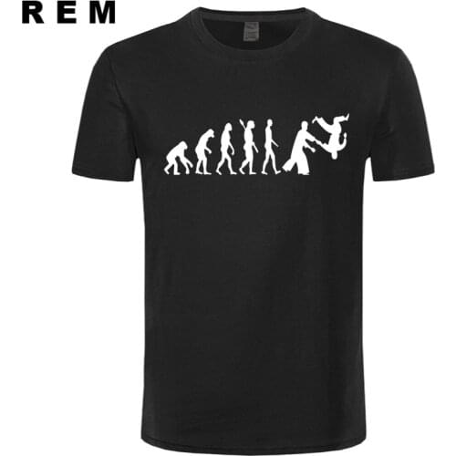 REM Spring New Evolution of Aikido T Shirt Long Sleeve Funny Cool Printed T Shirt Cotton Men Clothing Plus Size