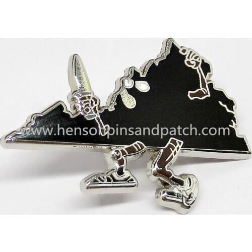Customized zinc alloy cut out hard enamel pin badge