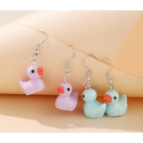 Korea Fashion Earrings 2021 Little Duck Earrings for Women Long Pendant Earring Jewelry Wholesale Carton Earrings Gift