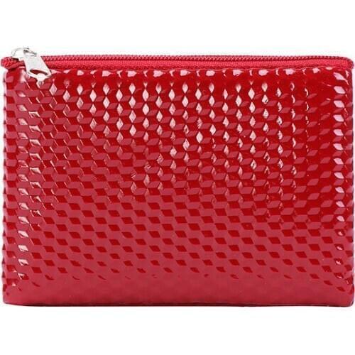 50PCS / LOT Plaid Zero Wallet Weave Zipper Cute Little Coin Purse Key Pack Earphone Lipstick Storage Bag