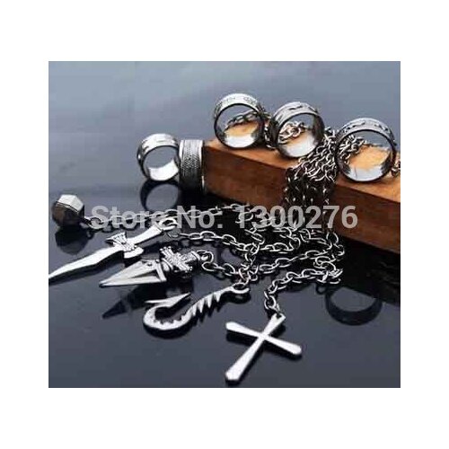 High QUALITY Cartoon Hunter x Hunter Kurapika cosplay costume prop metal Ring Accessories Fashion pendant chain figerrings Gift