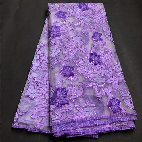 2021 Latest High Quality African Lace Fabric Embroidery Swiss French Tulle Pure Cotton Wedding Party Dress Guipure 6Yard